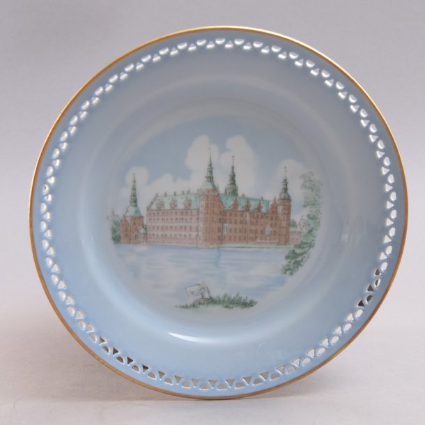 Kagetallerken. 17,5 cm. Frederiksborg slot. Danmarksstellet. Bing og Grndahl