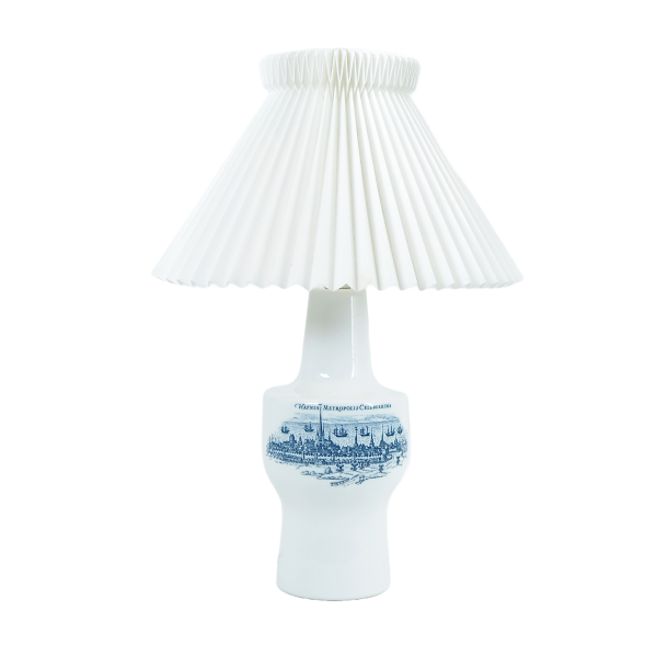 Bordlampe. Hafnia Metropolis Celeberrima. 34,5 cm. Royal Copenhagen / Fog &amp; Mrup.