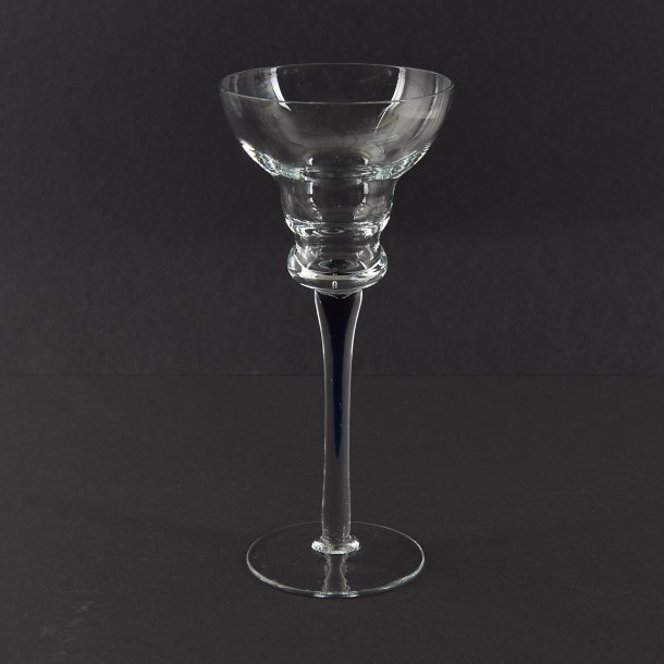 Lysestage. 18,5 cm. Bl Sephir glas. Cristal d'Arques.