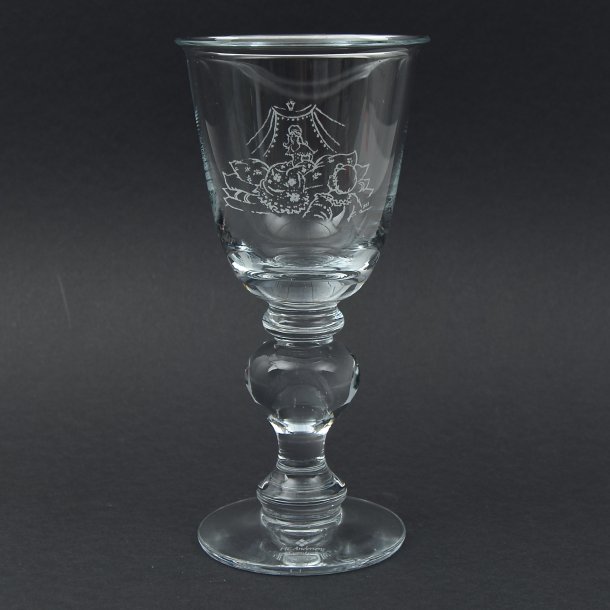 Prinsessen p rten. H. C. Andersen Pokaler. 1990. 12,7 cm. Holmegaard Glasvrk.