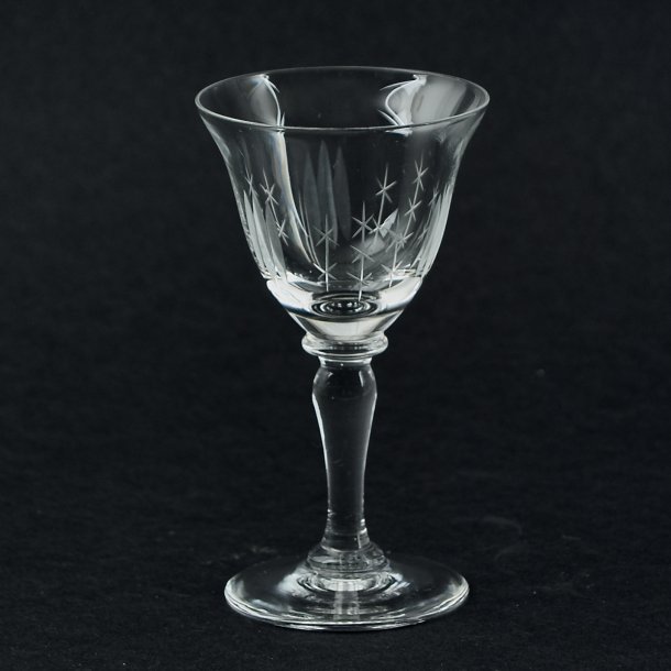Snapseglas. Nordlys. 8,5 cm. Lyngby Glas.