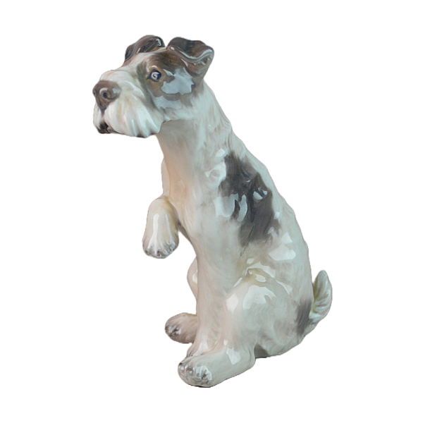 Ruhret foxterrier. 1077. 16 cm. Dahl Jensen.