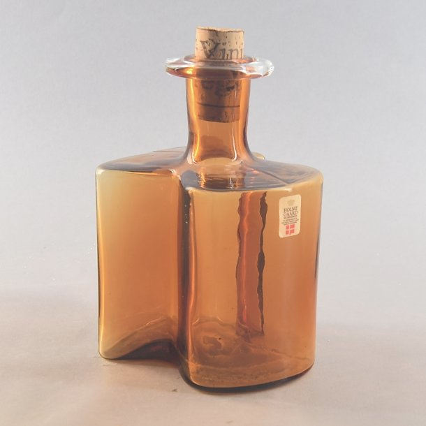 Hivert, brun transparent glas. 15,5 cm. Holmegaard Glasvrk.