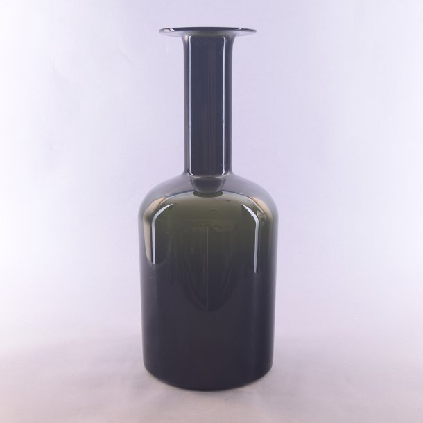 Vase, transparent, mrkegrn 37 cm. Fyns Glasvrk.