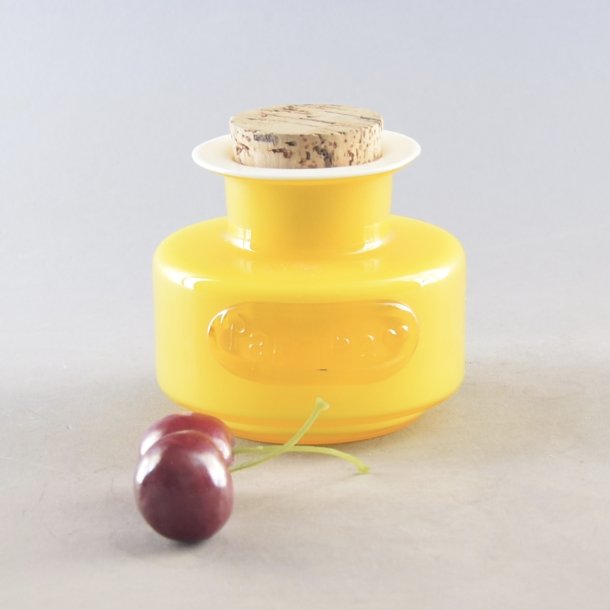 Krydderiglas, gul. Palet. Paprika. 7 cm. Holmegaard.