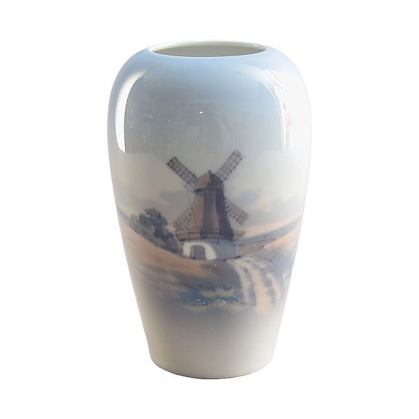 Vase med mlle. nr. 128 / 93. 14,5 cm. Lyngby Porceln.