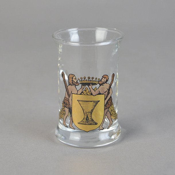 Glas til en kongelig dram. 6 cm. Holmegaard Glasvrk.