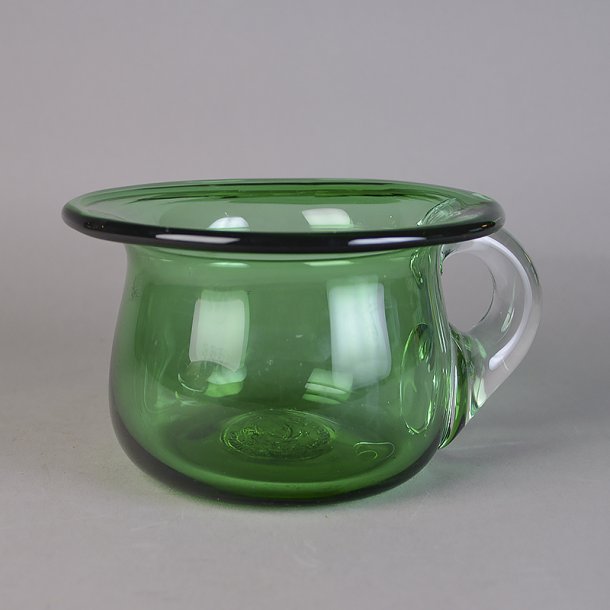 Potte, grn glas. 8,5 cm. Holmegaard Glasvrk.