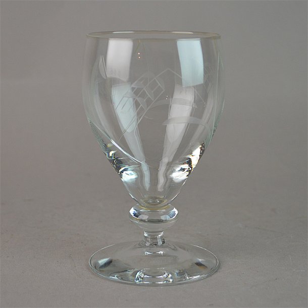 Rdvin. 11,5 cm. Bygholm glas. Holmegaard Glasvrk.