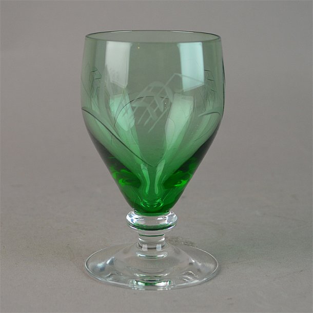 Hvidvin, grn. 10,5 cm. Bygholm glas. Holmegaard Glasvrk.