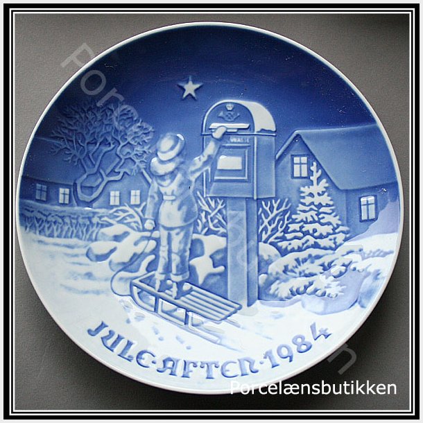1984 Juleaften. Juleposten sendes. 18 cm. Bing og Grndahl.